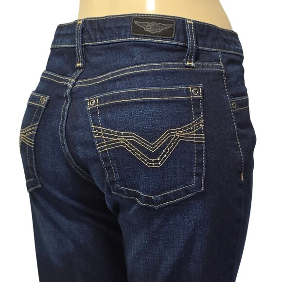 Harley Davidson Women's SZ 8 Mid-Rise Boot Cut Embellished Jeans 99176-16VW - Picture 7 of 16